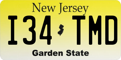 NJ license plate I34TMD