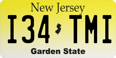 NJ license plate I34TMI