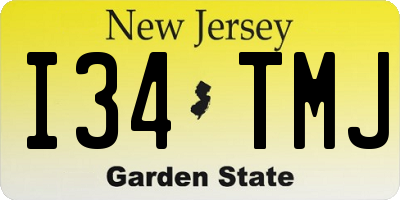 NJ license plate I34TMJ