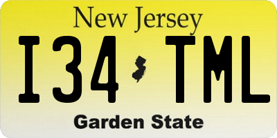 NJ license plate I34TML