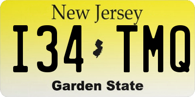 NJ license plate I34TMQ