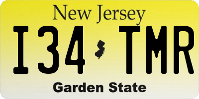 NJ license plate I34TMR