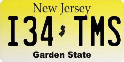 NJ license plate I34TMS