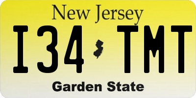 NJ license plate I34TMT