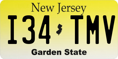 NJ license plate I34TMV