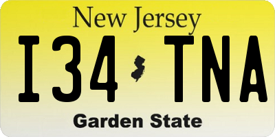 NJ license plate I34TNA