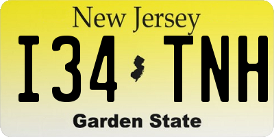 NJ license plate I34TNH
