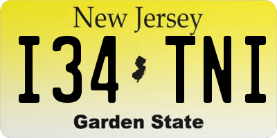 NJ license plate I34TNI