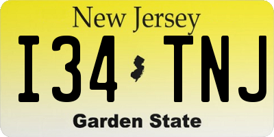 NJ license plate I34TNJ