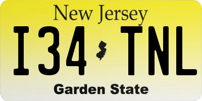 NJ license plate I34TNL
