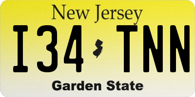 NJ license plate I34TNN