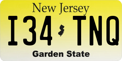 NJ license plate I34TNQ