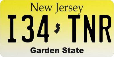 NJ license plate I34TNR