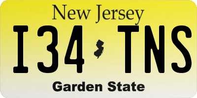 NJ license plate I34TNS