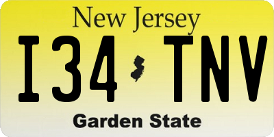 NJ license plate I34TNV