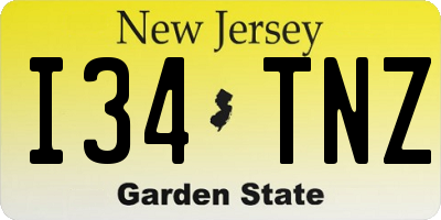 NJ license plate I34TNZ