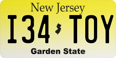 NJ license plate I34TOY