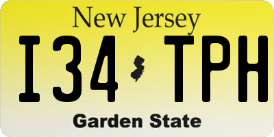 NJ license plate I34TPH