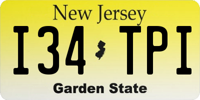 NJ license plate I34TPI
