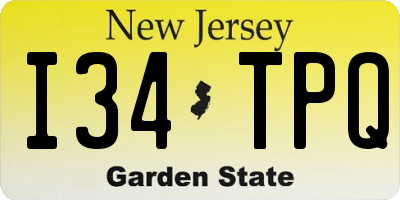 NJ license plate I34TPQ