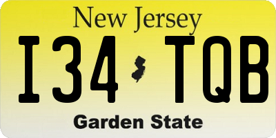 NJ license plate I34TQB