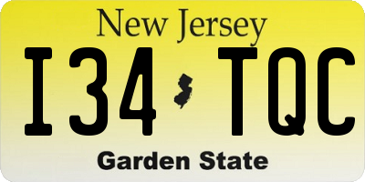 NJ license plate I34TQC