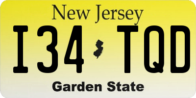 NJ license plate I34TQD