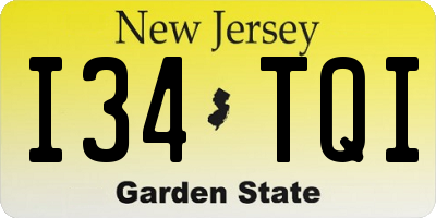 NJ license plate I34TQI