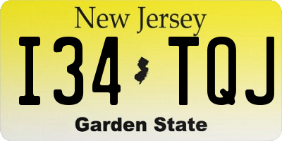 NJ license plate I34TQJ