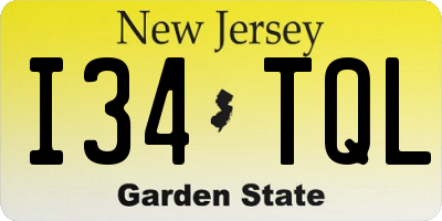 NJ license plate I34TQL