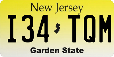 NJ license plate I34TQM