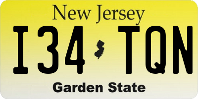 NJ license plate I34TQN