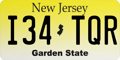 NJ license plate I34TQR