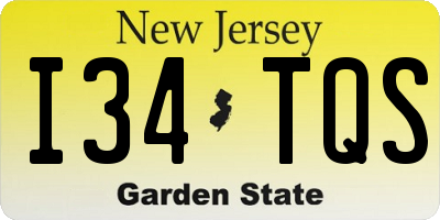 NJ license plate I34TQS