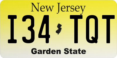 NJ license plate I34TQT