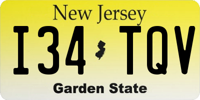 NJ license plate I34TQV