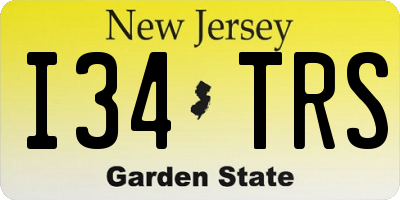 NJ license plate I34TRS
