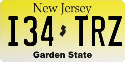 NJ license plate I34TRZ