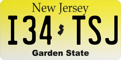 NJ license plate I34TSJ