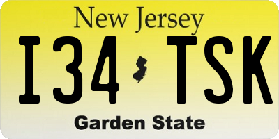 NJ license plate I34TSK