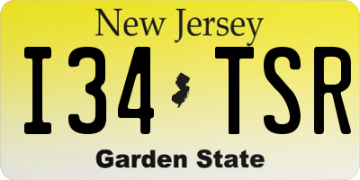 NJ license plate I34TSR