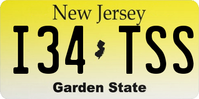 NJ license plate I34TSS