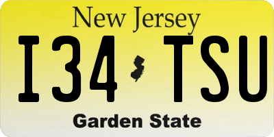NJ license plate I34TSU