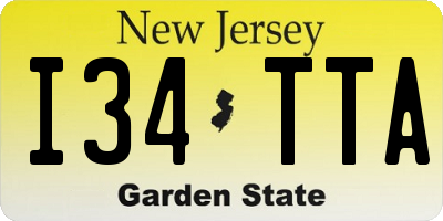 NJ license plate I34TTA