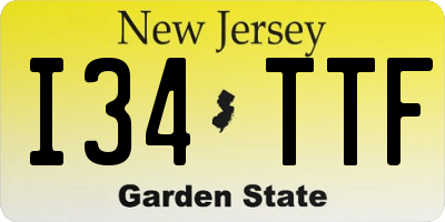NJ license plate I34TTF