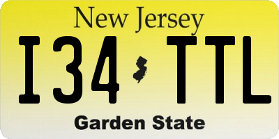 NJ license plate I34TTL