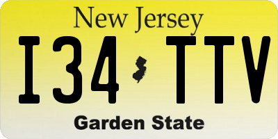 NJ license plate I34TTV