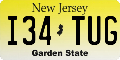 NJ license plate I34TUG