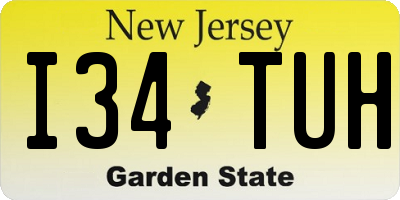 NJ license plate I34TUH