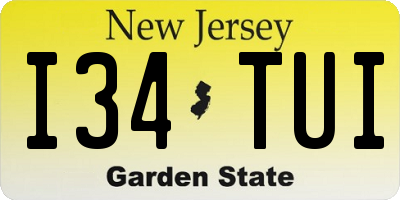 NJ license plate I34TUI